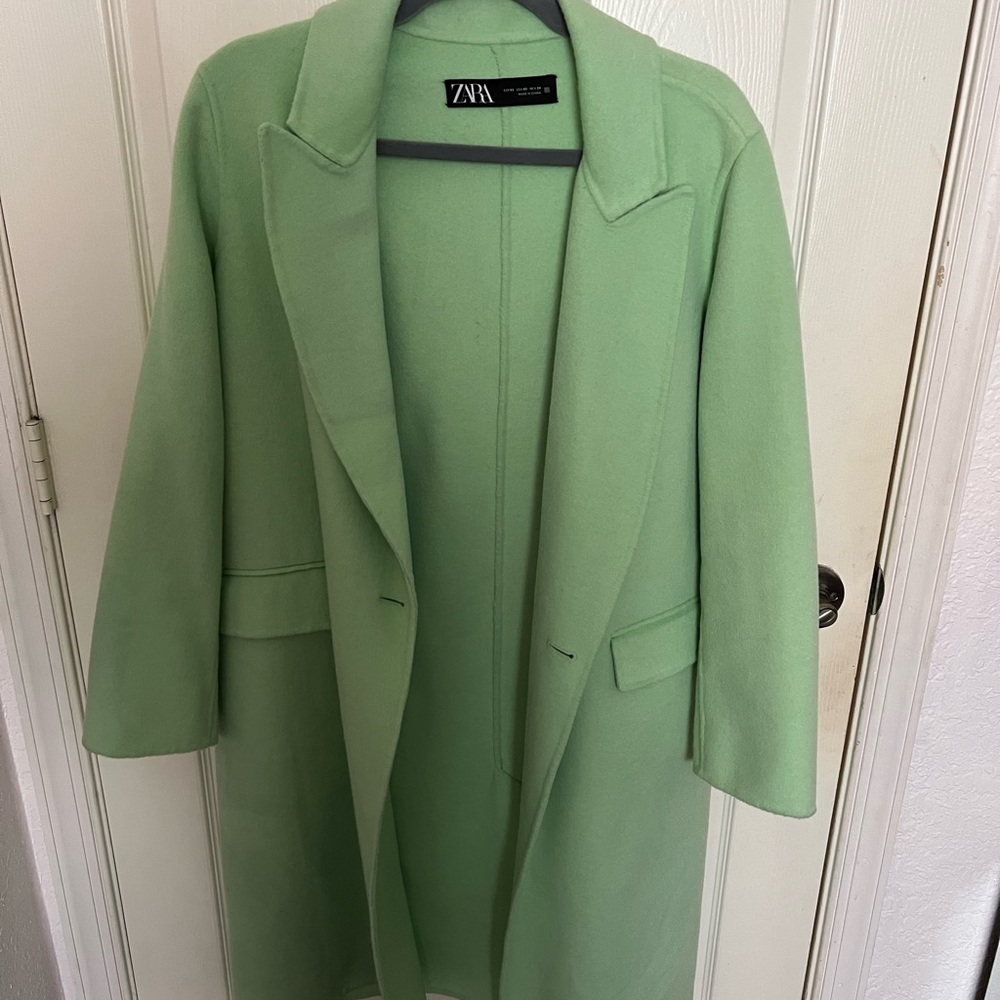 Zara Mint Green Trench Coat